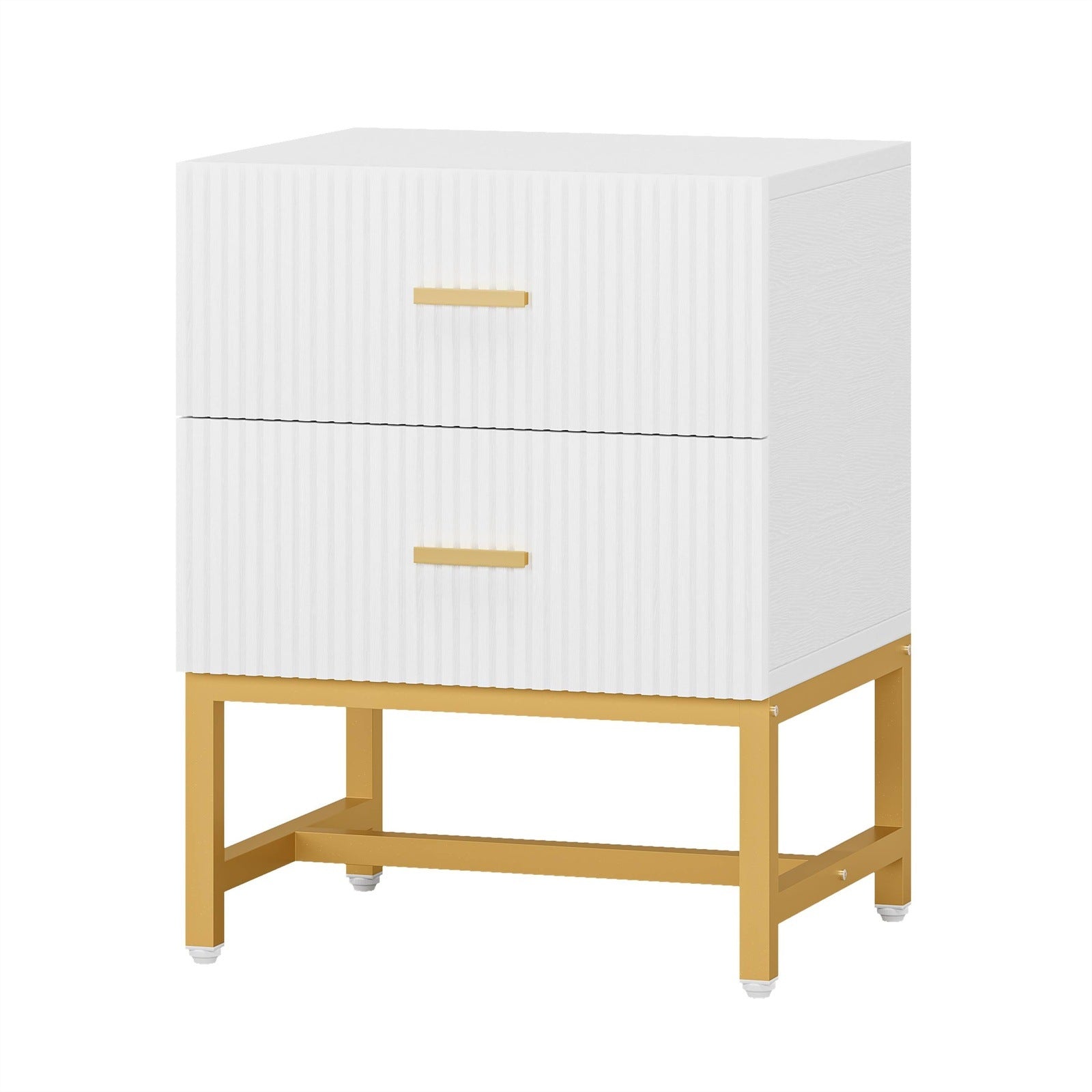 2-Drawer Nightstand, Modern Bedside End Table with Storage (in cm)