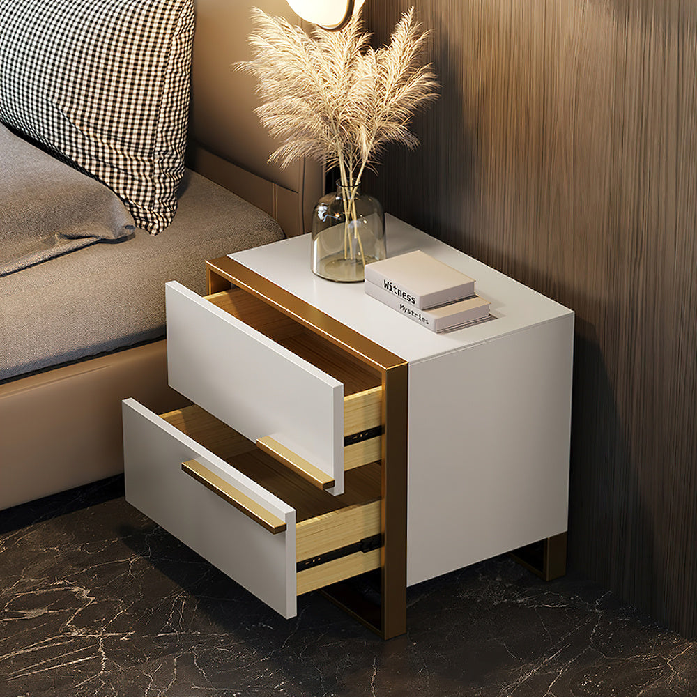 Storage Cabinet, 1 Piece,, Dresser, Nightstand, Metal Frame, Light Luxury, Suitable For: Living Room, Bedroom, White,