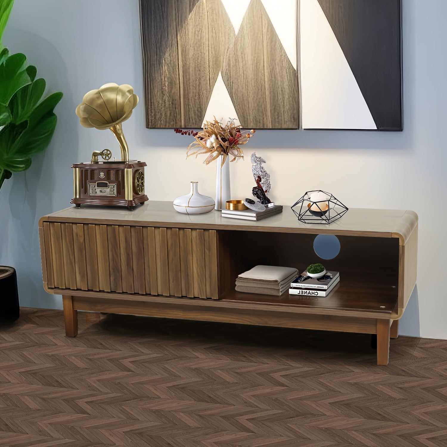 Mid-Century Modern TV Stand For 140cm TV