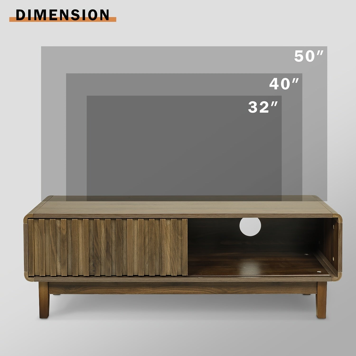 Mid-Century Modern TV Stand For 140cm TV