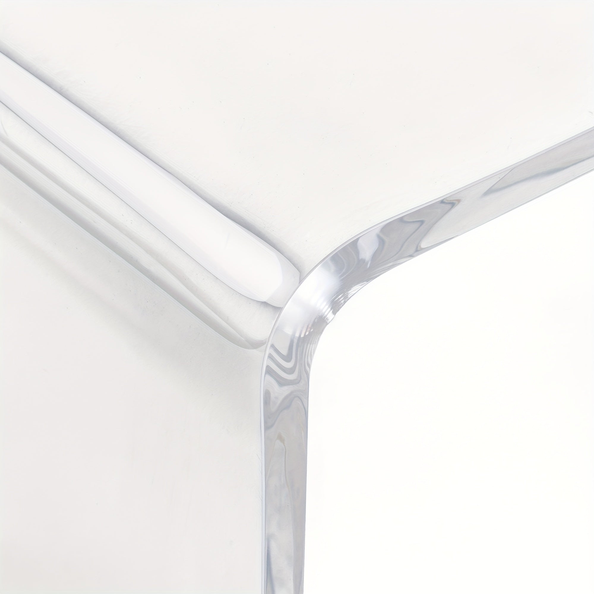 81cm Long Rectangle All Acrylic 15mm Thick Waterfall Coffee Table, Clear