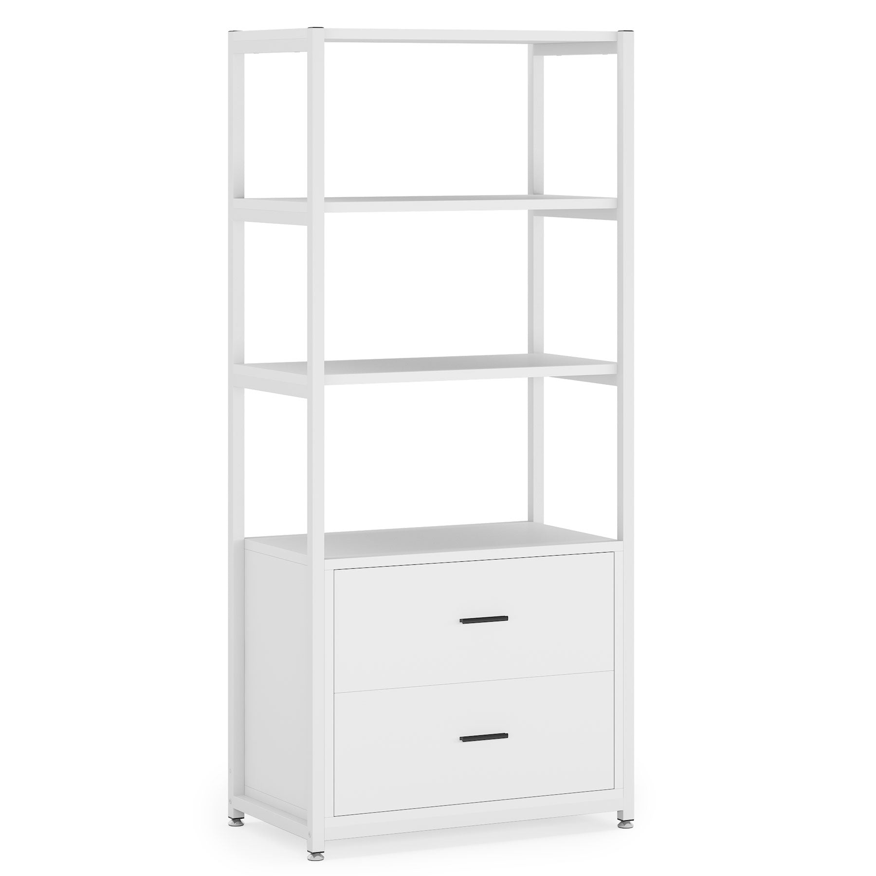 4-Tier Bookshelf Etagere Display Bookcase with 2 Drawers (cm)