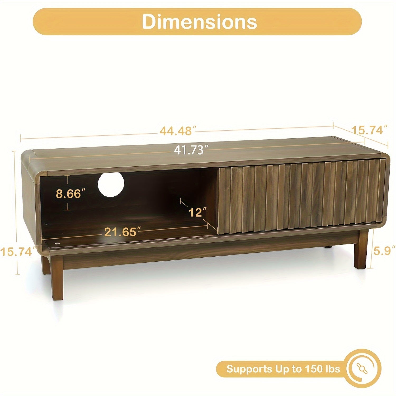 Mid-Century Modern TV Stand For 140cm TV