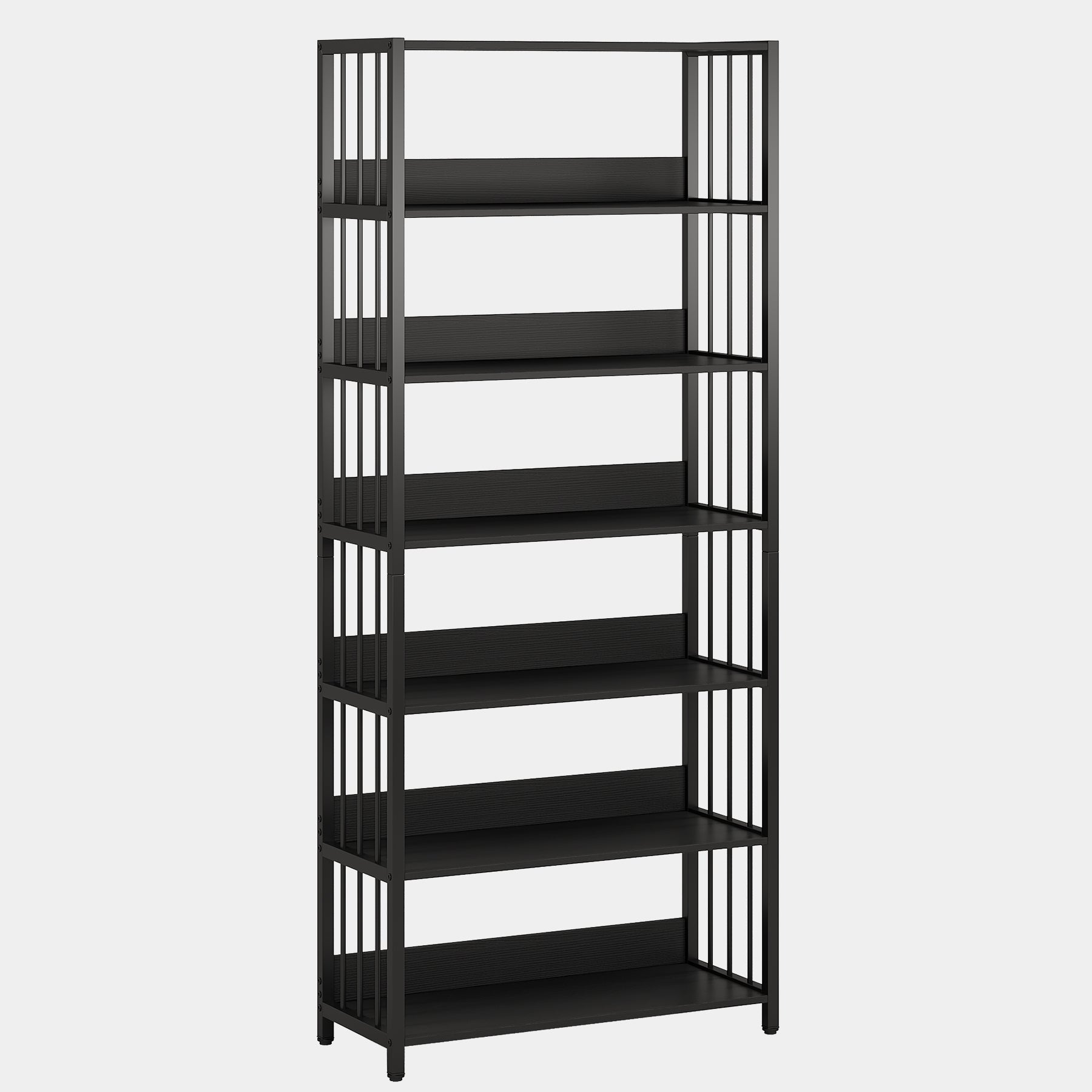 6-Tier Bookshelf, Vintage Storage Display Rack with Open Shelves (Approx. 152 cm)