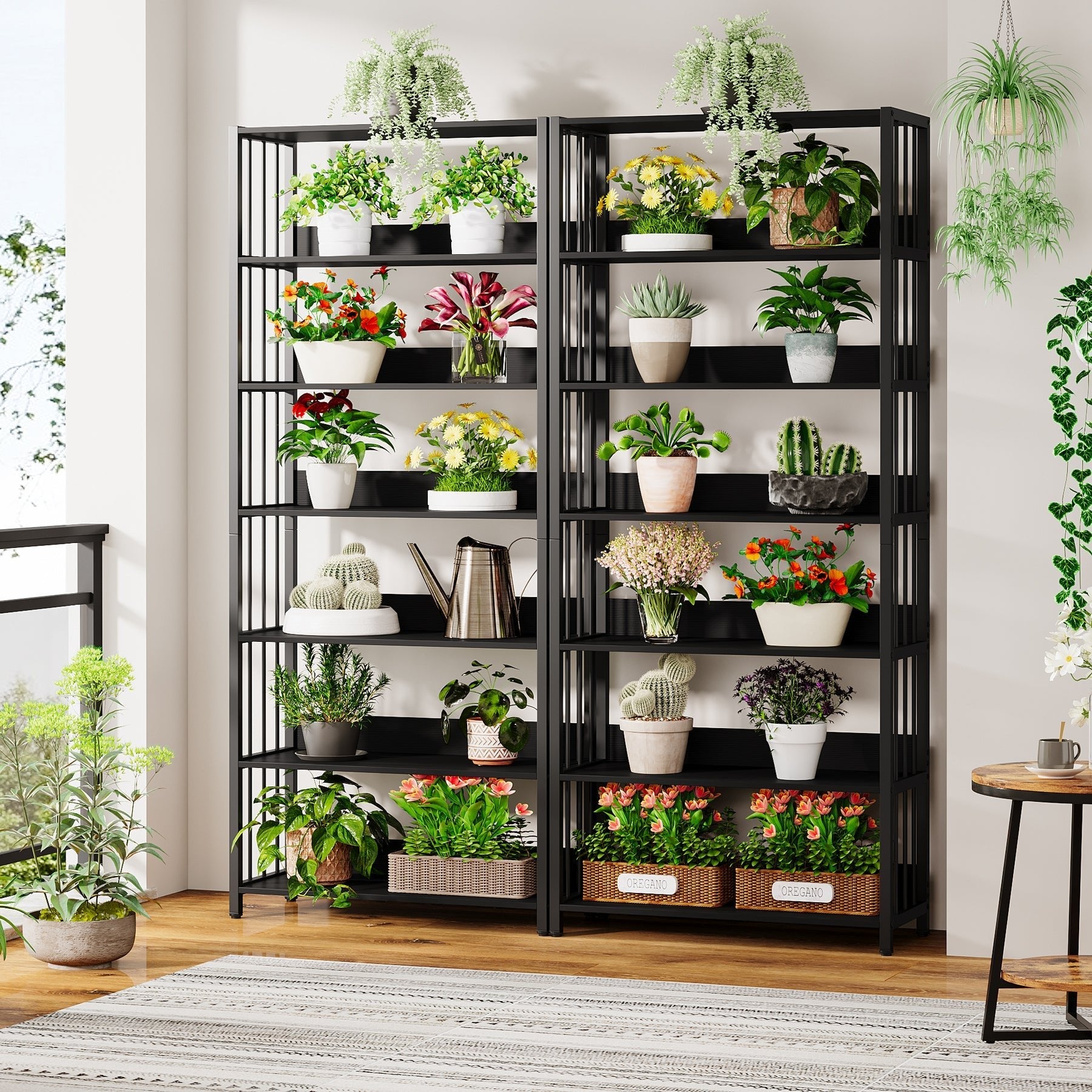 6-Tier Bookshelf, Vintage Storage Display Rack with Open Shelves (Approx. 152 cm)