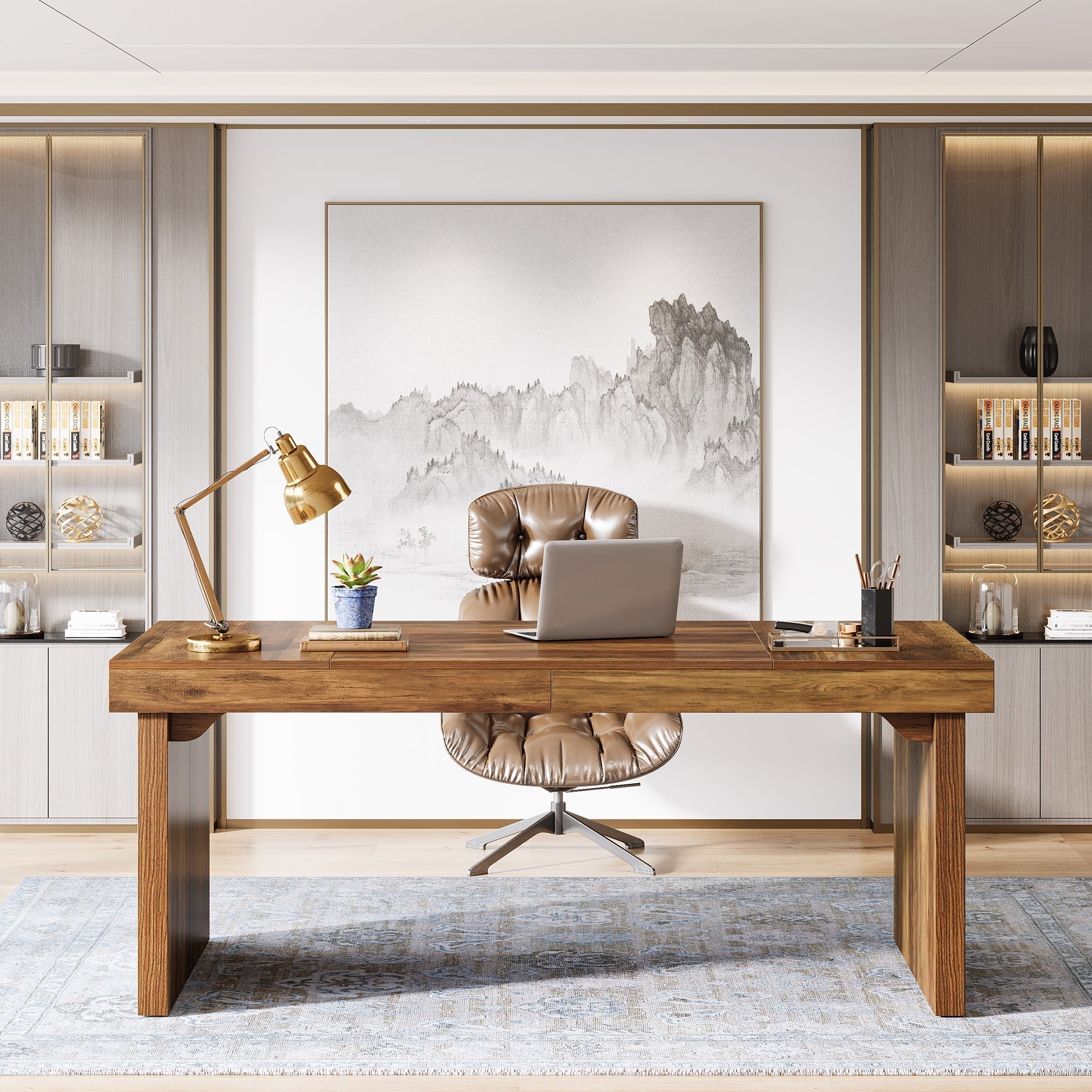 160 cm Executive Desk, Wood Computer Desk Office Desk