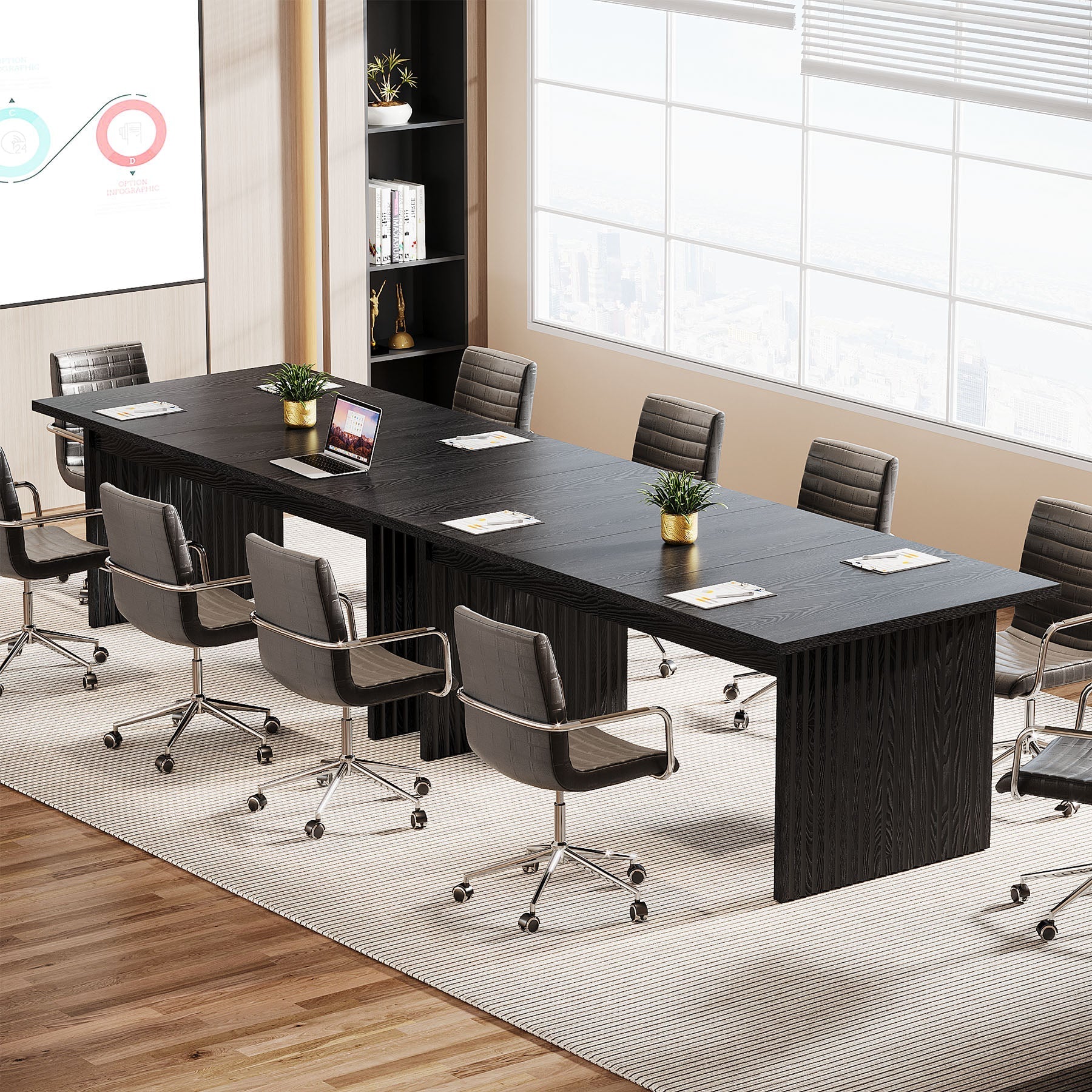 160 cm Modern Conference Table, Wood Meeting Room Table