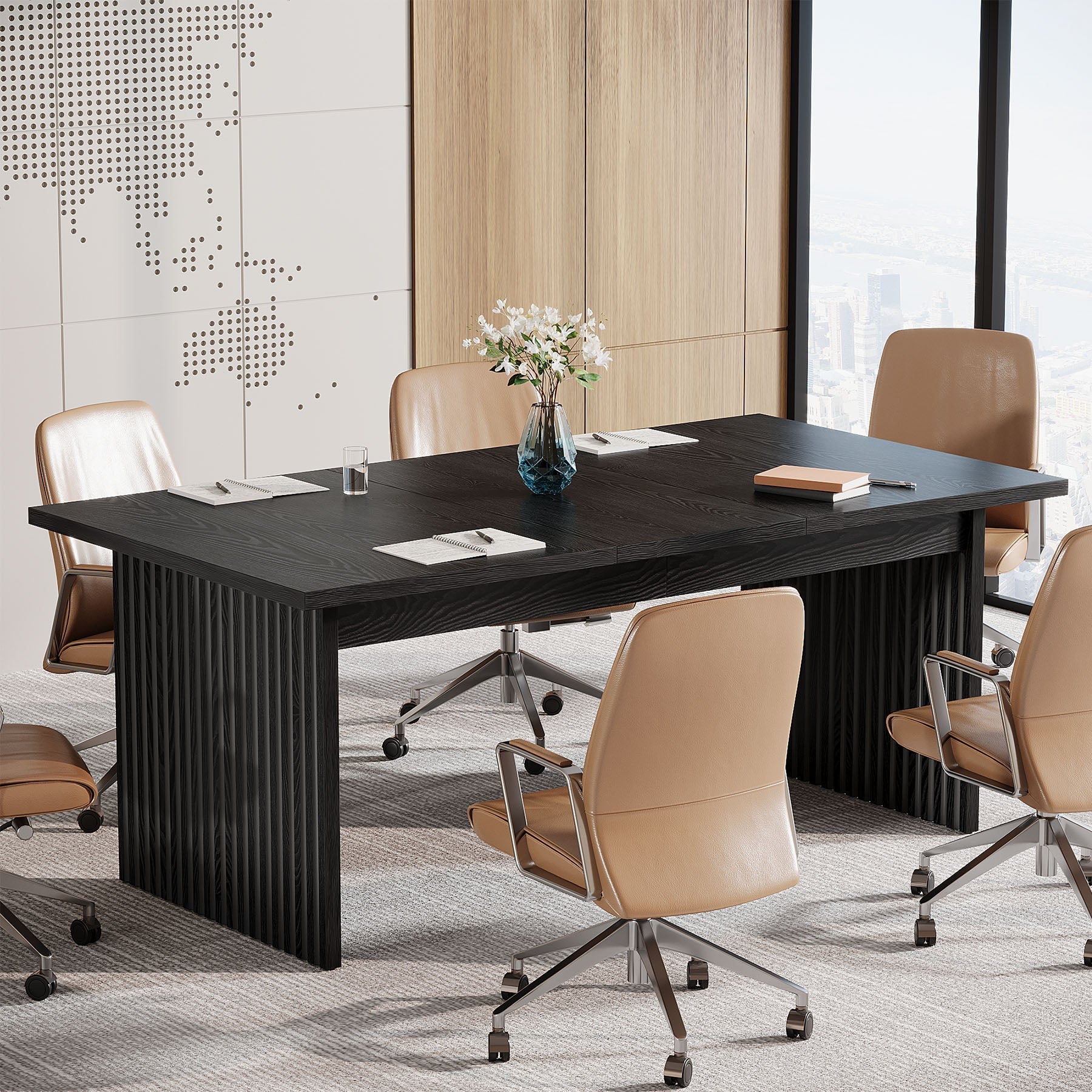 160 cm Modern Conference Table, Wood Meeting Room Table
