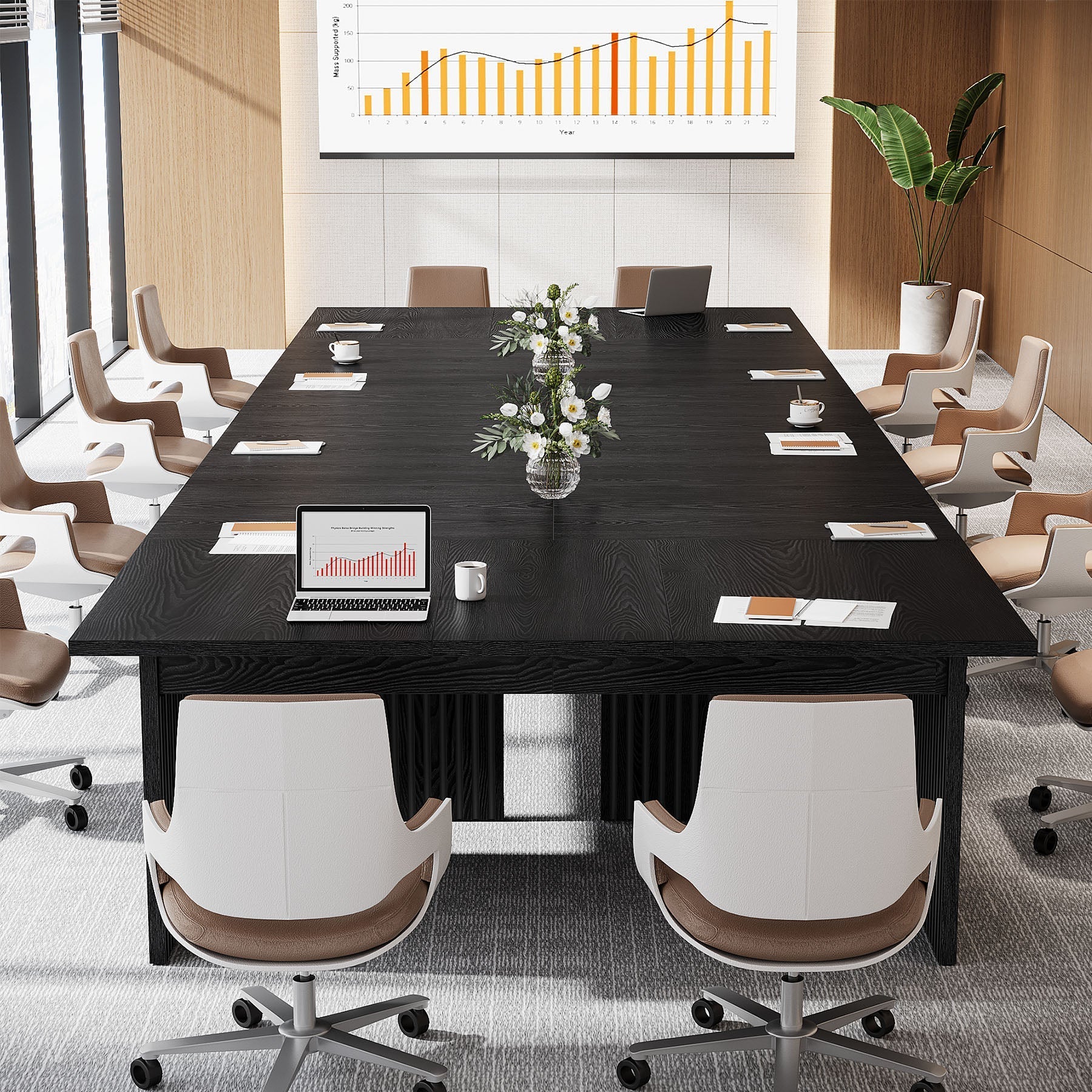 160 cm Modern Conference Table, Wood Meeting Room Table