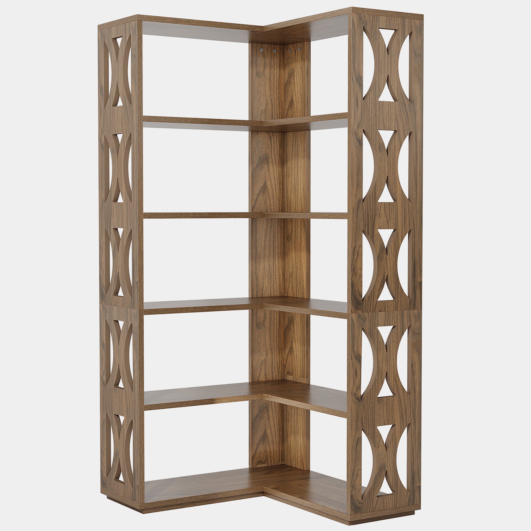 167.6 cm Corner Bookshelf, 5-Tier Bookcase Etagere Display Shelf