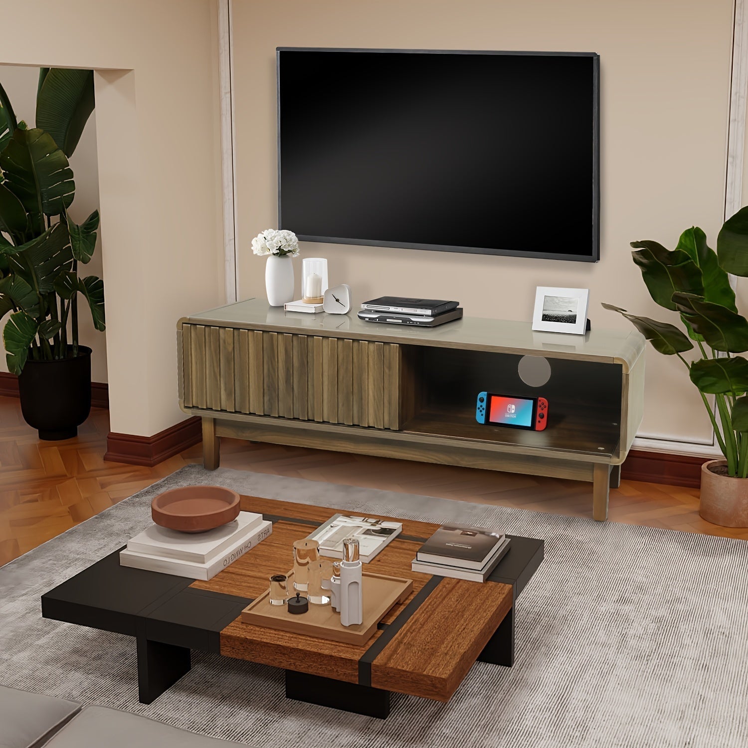 Mid-Century Modern TV Stand For 140cm TV