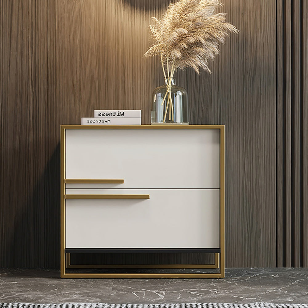 Storage Cabinet, 1 Piece,, Dresser, Nightstand, Metal Frame, Light Luxury, Suitable For: Living Room, Bedroom, White,