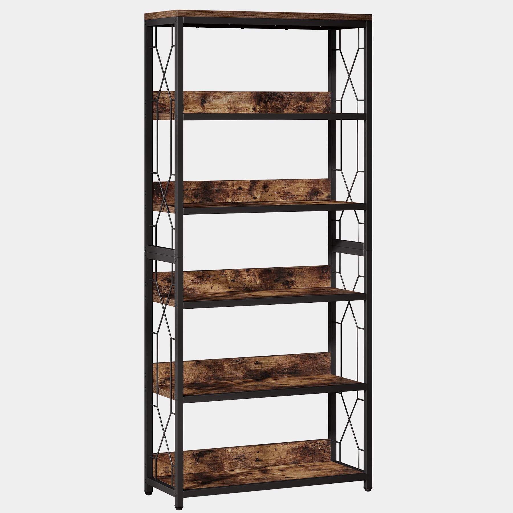 180 cm Bookshelf, 5-Tier Open Bookcase Storage Etagere