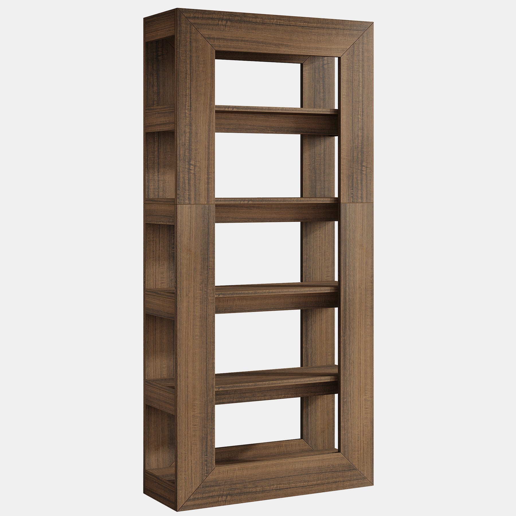 180 cm Bookcase, 5-Tier Wooden Bookshelf Storage Display Etagere