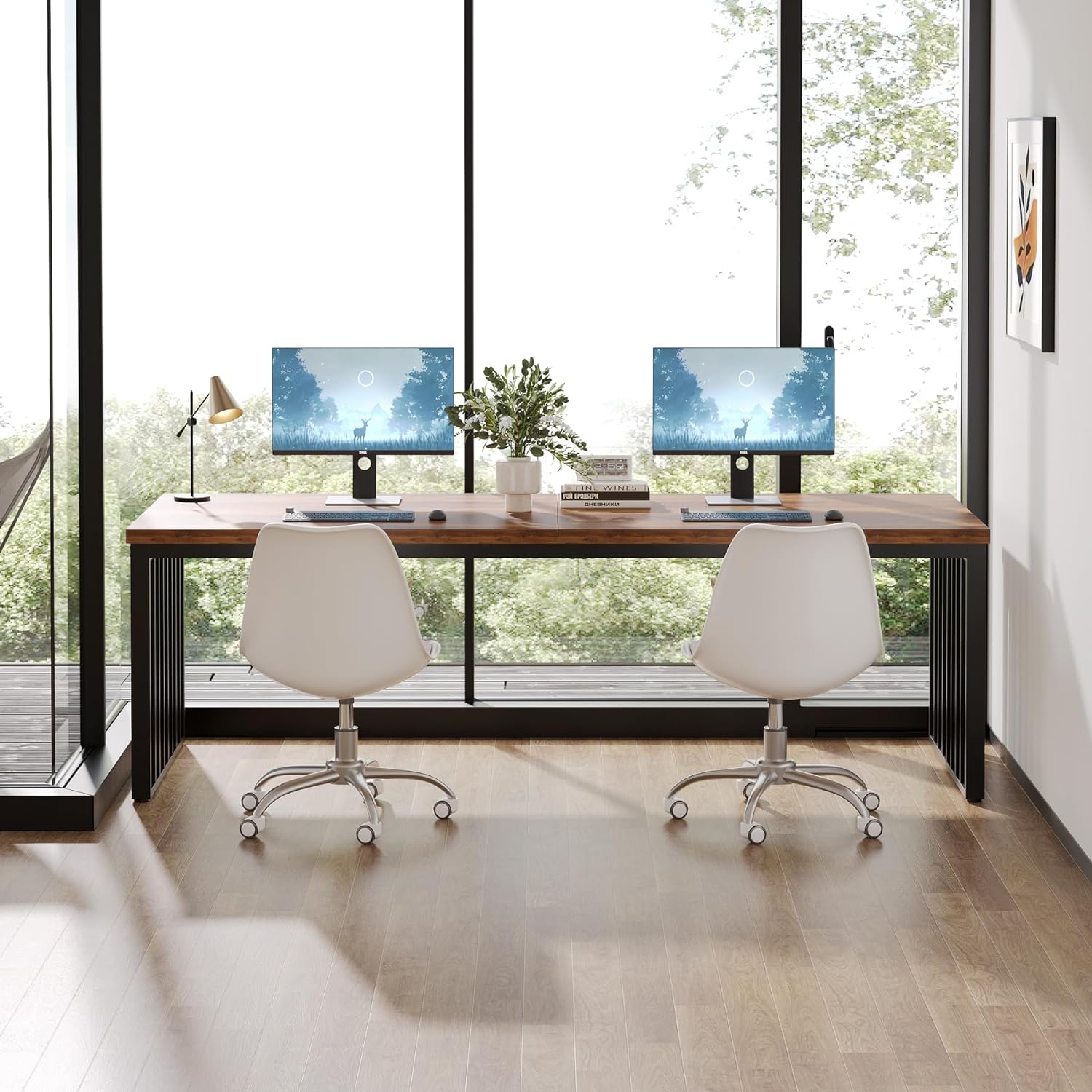 200 cm Two Person Desk, Long Executive Desk Double Computer Desk