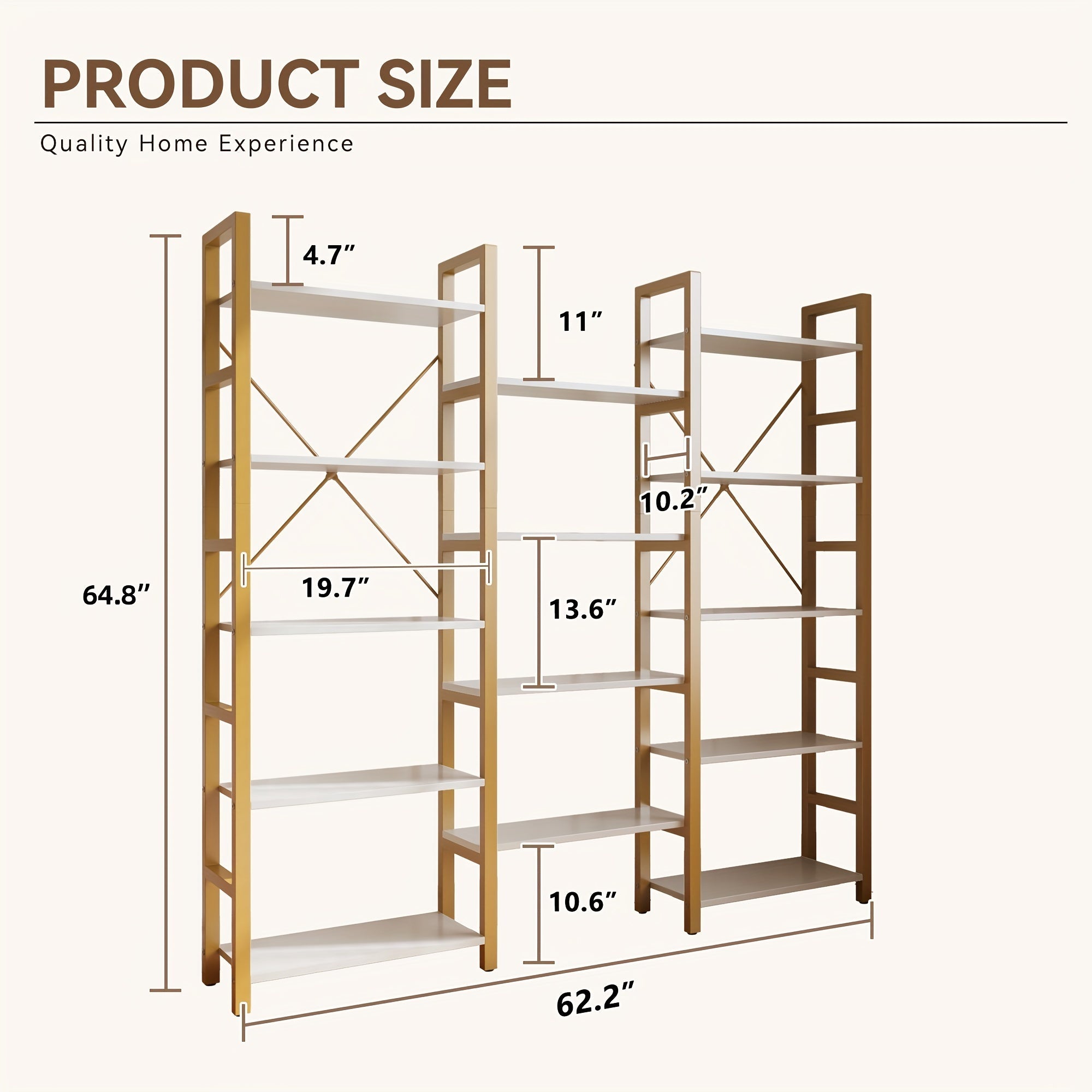 6-Tier Bookshelf with 2 Storage Drawers, Industrial Display Standing Shelf, Rustic Wood Storage Shelf with Metal Frame, Open Bookcases for Living Room, Bedroom, Home Office (Brown)