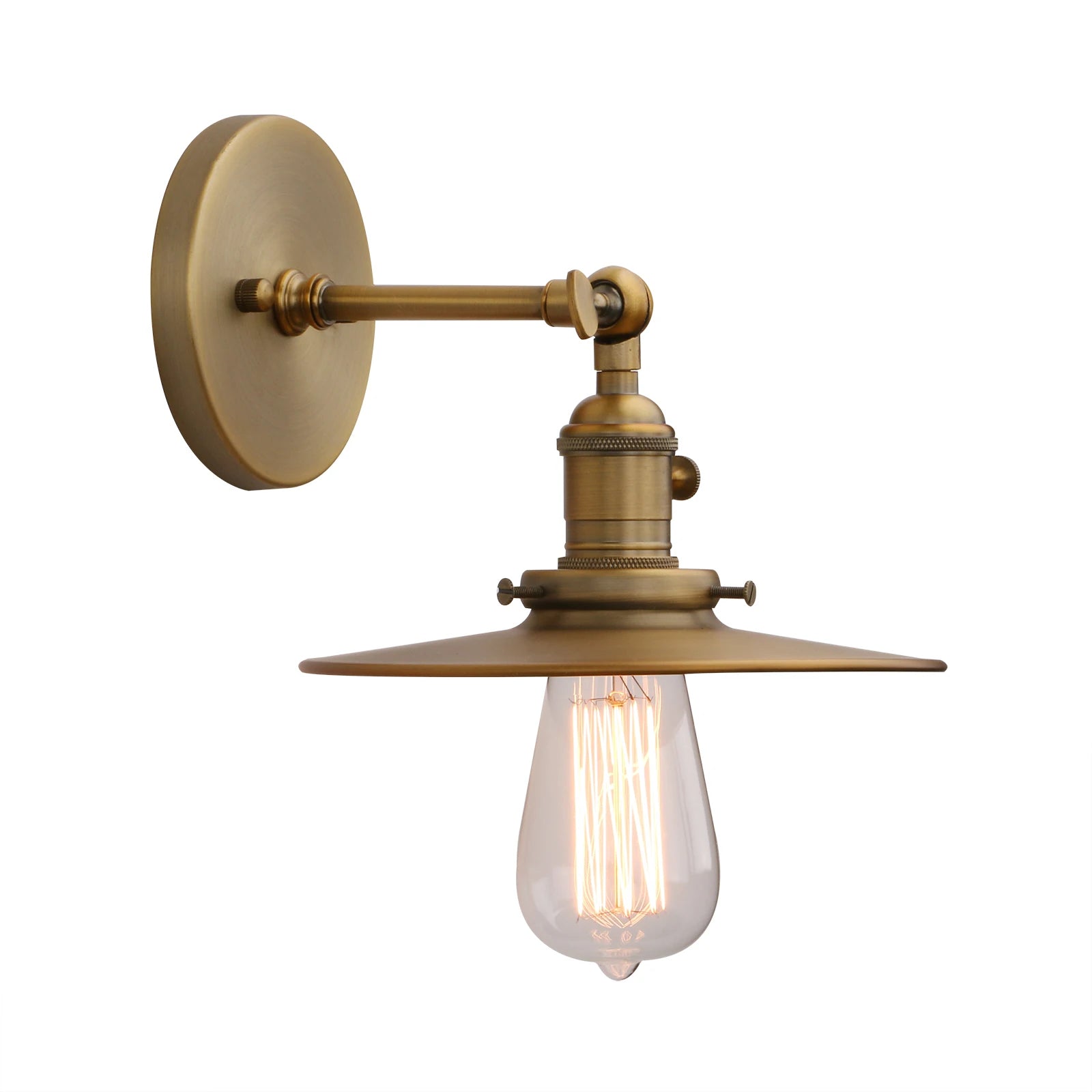 Industrial Wall Sconce 1-Light Antique Finished Wall Light Fixture with 7.87 Inches Crafted Canopy and ON/Off Button