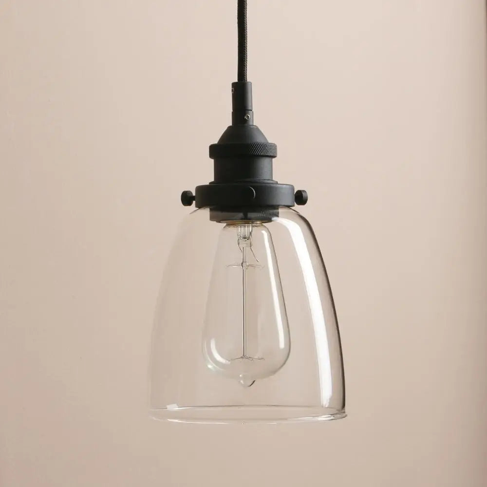 Industrial Glass Pendant Lighting,  Vintage Style Hanging Light Fixture for Living Room Dining Room