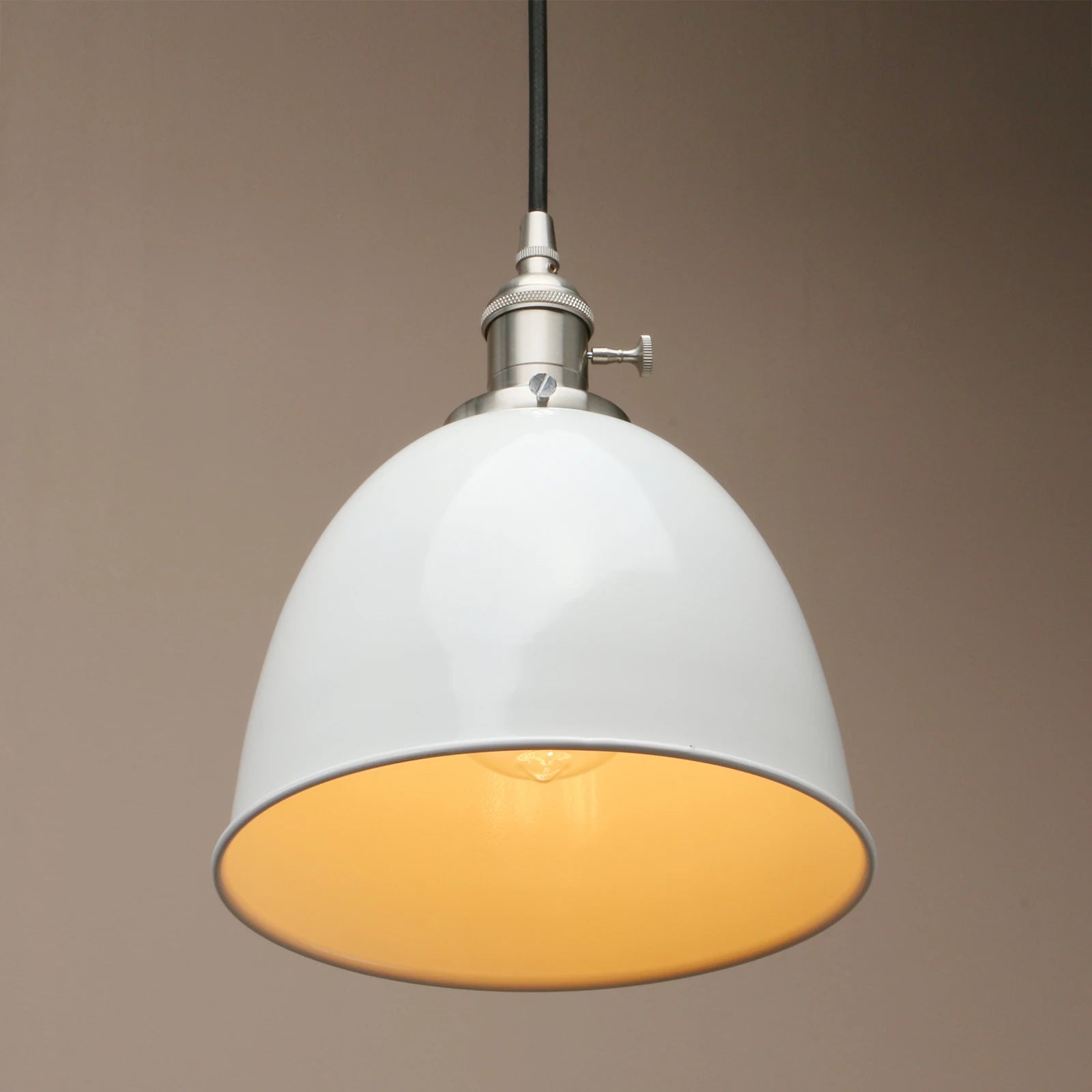 Vintage Style Pendant Light with Switch, Metal 8.1"/20cm Dome Lampshade Hanging Lamps ,for Living Room Kitchen Bedroom