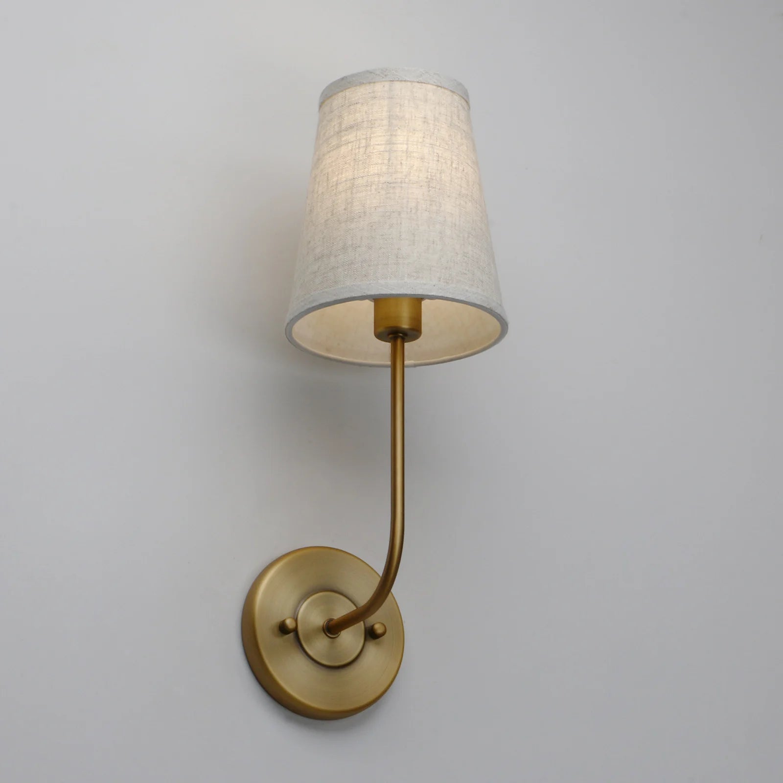 Single Classic Country Industrial Wall Wall Lamp with Flared Funnel Linen Fabric Shade Bedroom Bedside Reading Light