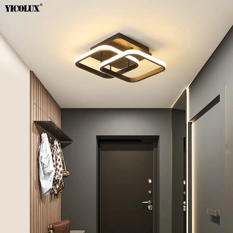 Modern LED Chandeliers Lights Indoor Lighting For Hallway Balcony Corridor Bedroom White Black Indoor Lamps Lustre AC 90-260V