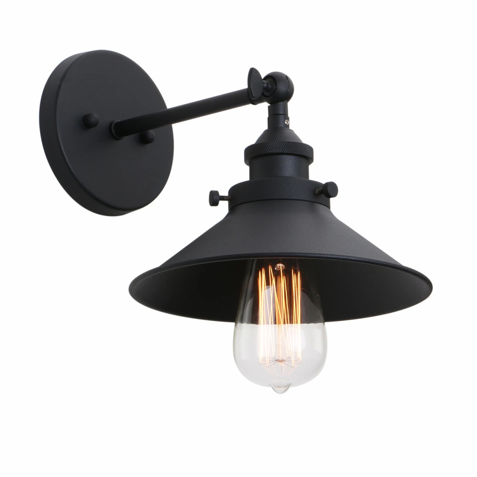 7.87 Inches Vintage Industrial Metal Wall Sconce Lighting 180 Degree Adjustable Wall Lamp