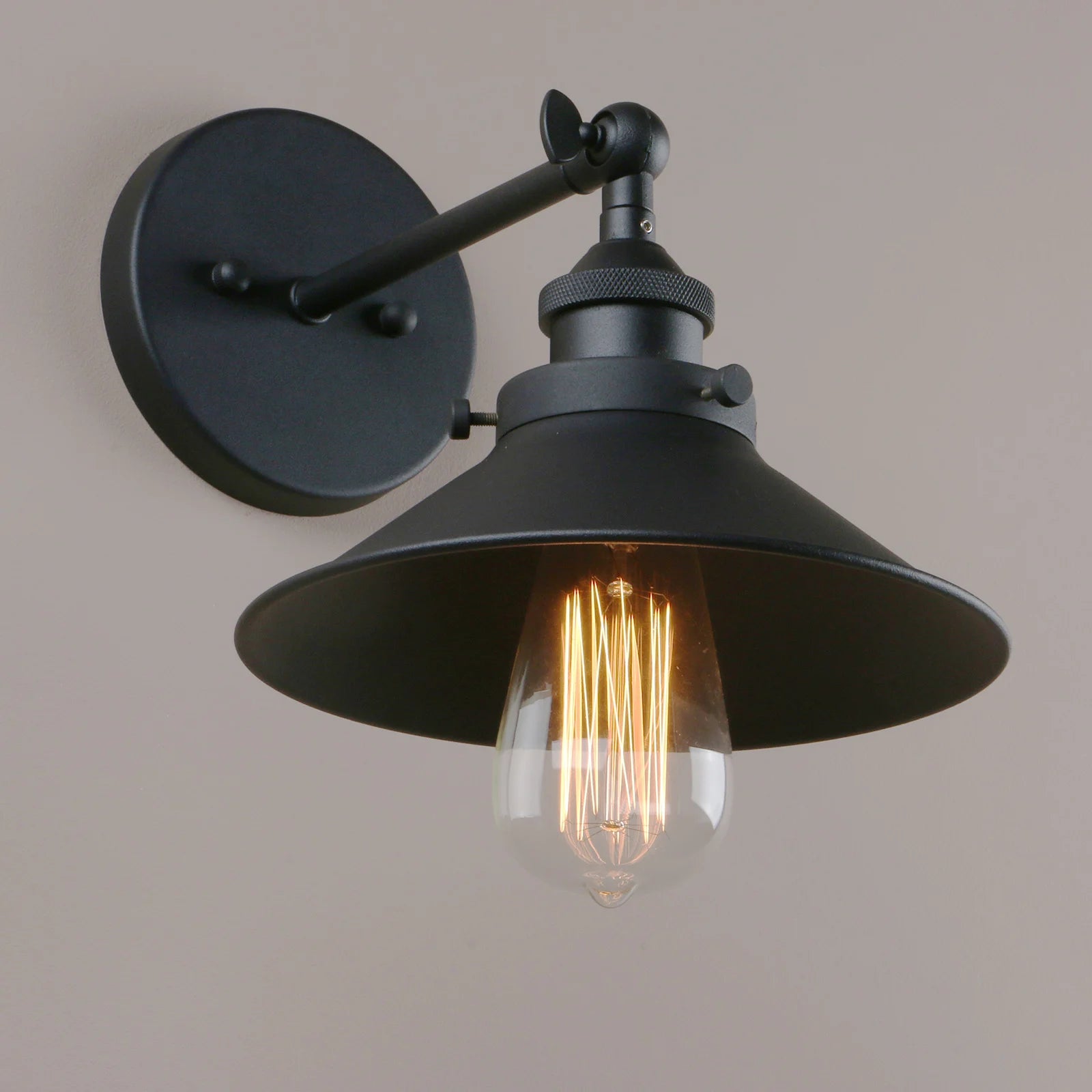 7.87 Inches Vintage Industrial Metal Wall Sconce Lighting 180 Degree Adjustable Wall Lamp