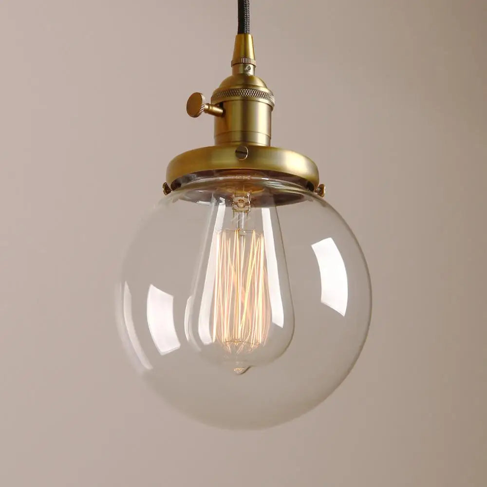 5.9" Modern Pendant Lights Fixture Vintage Glass Globe Pendant Ceiling Lamps Luminaire Dining Room Hanglamp Loft Decor