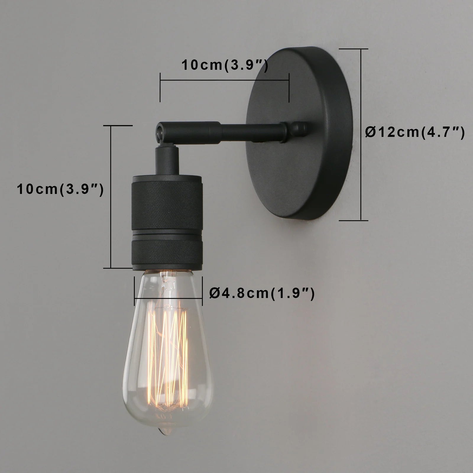 Minimalist Single Socket 1- Light Wall  Industrial Wall Sconce Vintage Metal Wall Light