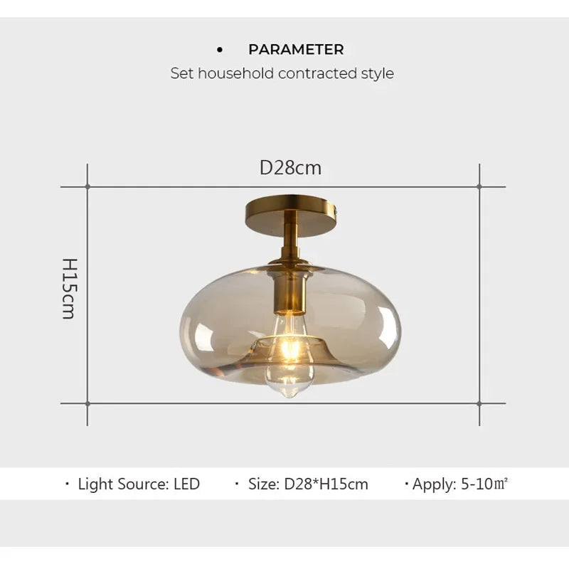 Modern LED Glass Ceiling light Minimalist Cloakroom Balcony Bedroom Dining Room Lighting Hallway Lamp Indoor lighting