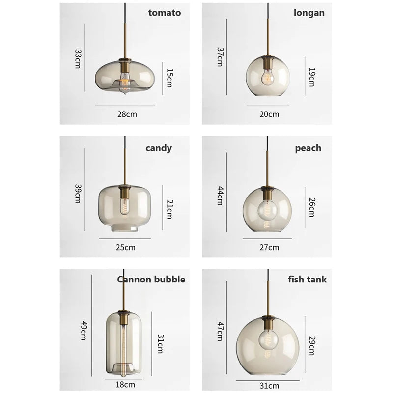 Modern loft hanging Glass Pendant Light industrial lustre decor Lights Fixtures E27/G9 for Living Room Kitchen Restaurant Lamp