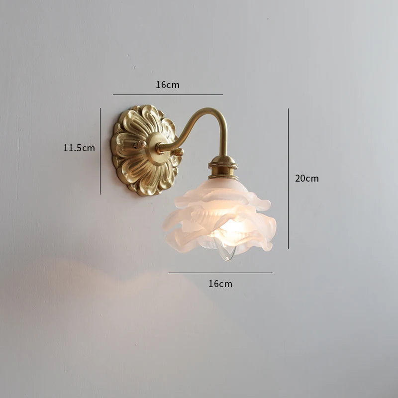 Frosted Glass LED Wall Light Switch Socket Home Decor Indoor Lighting Living Room Bedroom Beside Lamp Copper Lampara Pared