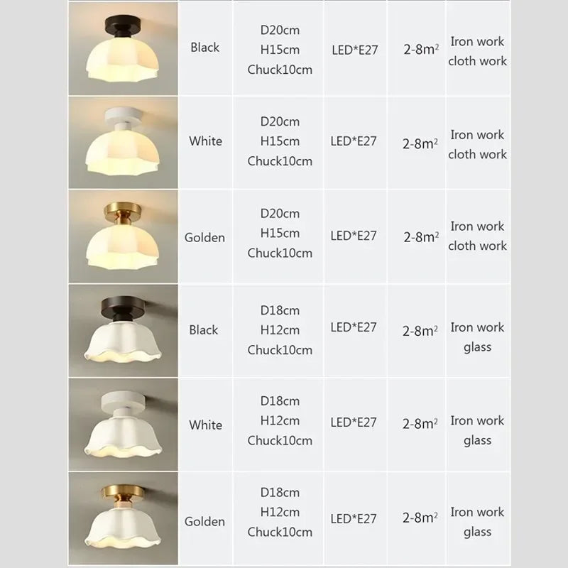 Glass Nordic Ceiling Light White Cream Lamp Aisle Balcony Hallway Entryway Living Room Cloakroom Home Decoration Led Lamp Lustre