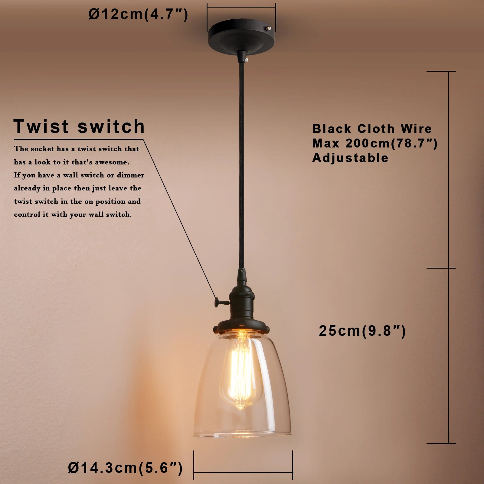 Vintage Hanglamp Glass Pendant Lights Retro Pendant Ceiling Lamps Modern lamp Luminaire Dining lighting fixture For Home