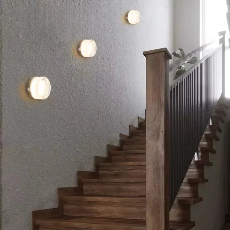 Modern Round Wall Lamp LED Glass Wall Light Sconce Living Room Aisel Corridor Bedroom Bathroom Home Decoration Indoor Lighting