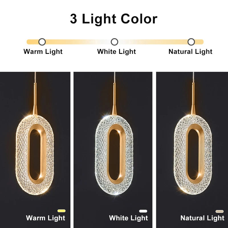 Modern Crystal LED Pendant Lamps Indoor Lighting For Home Decor Led Lights Living Room Bedroom Bedside Hanging Lamp