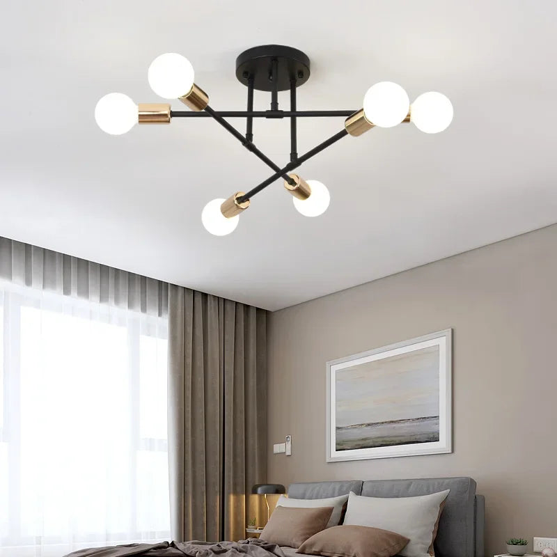 Modern Pendant Lamp For Living Dining Room Bedroom Multihead Chandelier E27 Lighting Fixture Luster Vintage indooor Hanging lamp