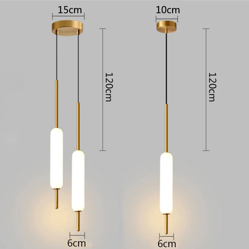 Single double head Nordic bedroom bedside pendant lights modern minimalist metal glass lamp dining room bar aisle staircase lamp