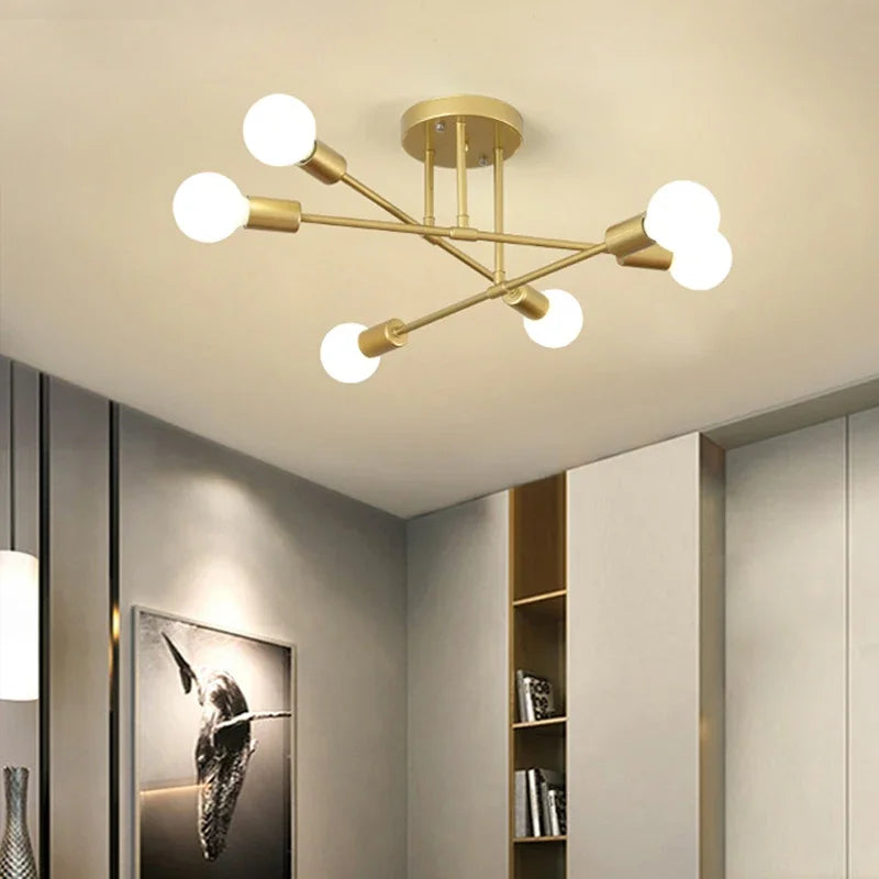 Modern Creative Chandelier LED Lighting Romantic Minimalist Black White Golden Bedroom Living  Dining Room Ceiling Decor Lamp