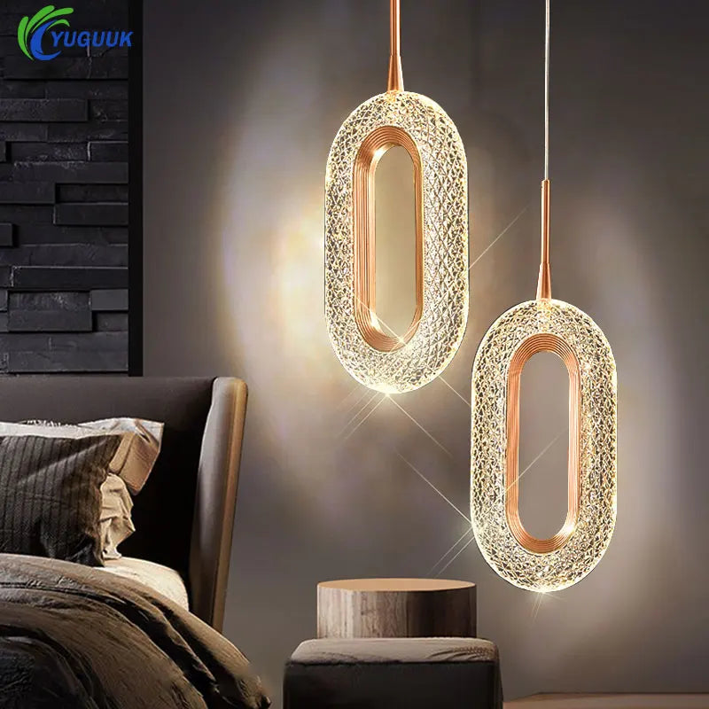 Modern Crystal LED Pendant Lamps Indoor Lighting For Home Decor Led Lights Living Room Bedroom Bedside Hanging Lamp