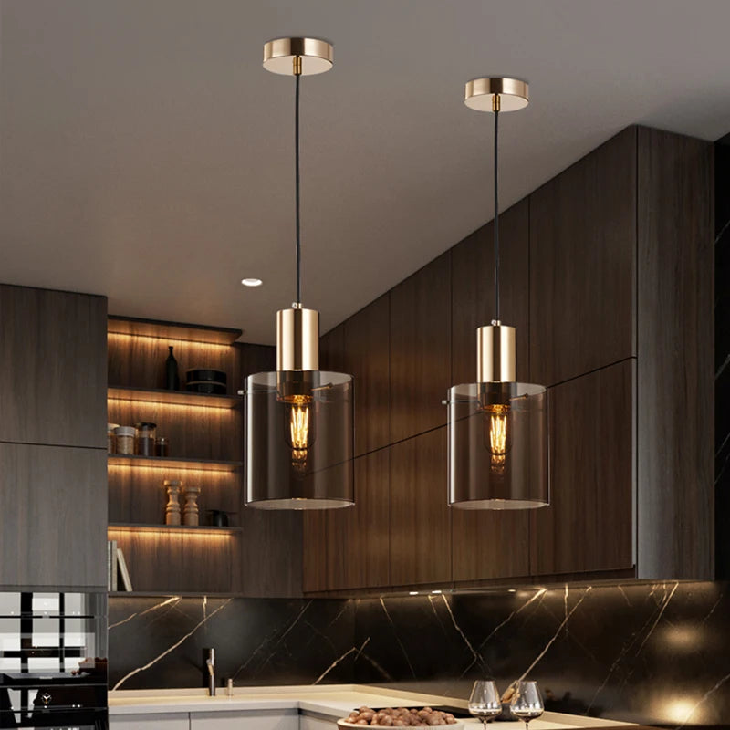 Modern LED Glass Pendant Light Foyer Dining Bedroom pendant lighting Coffee Living Room Restaurant Hotel Indoor Hanging Lamp