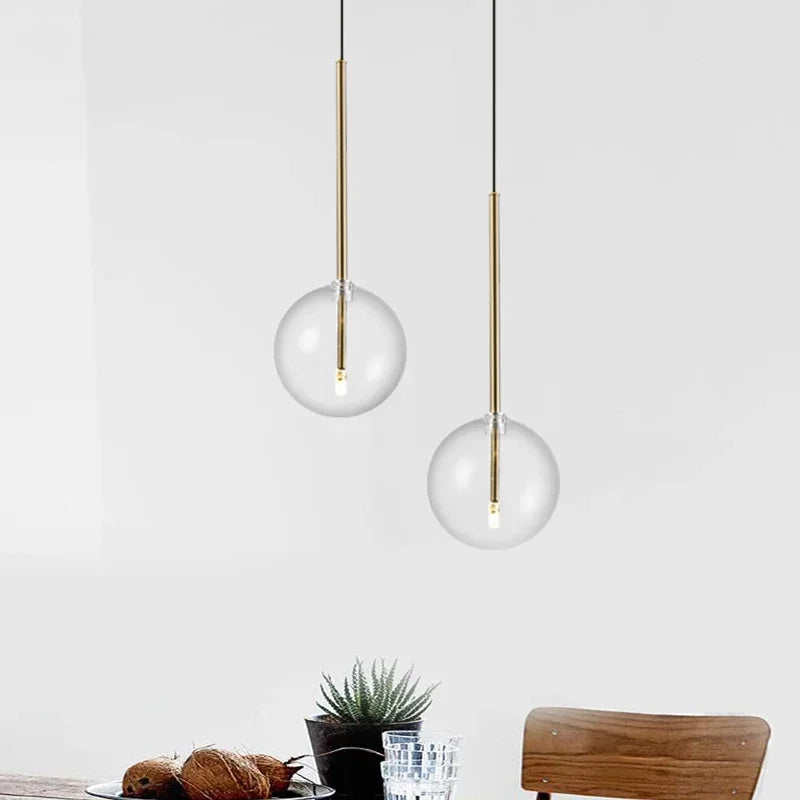 Nordic Modern Chandelier Pendant Lights Fixture Glass Ball Lampshade Bedroom Dining Room Hanging Lamp Restaurant Decor Lustre