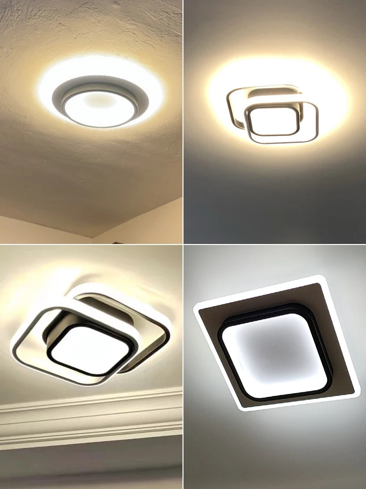 Modern LED Chandeliers Lights Indoor Lighting For Hallway Balcony Corridor Bedroom White Black Indoor Lamps Lustre AC 90-260V