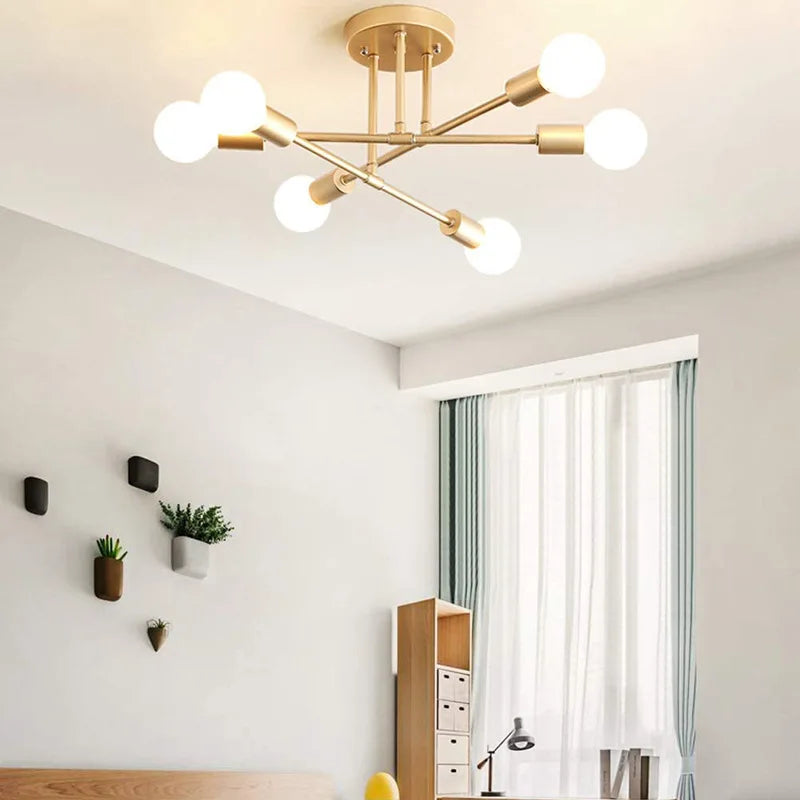 Modern Creative Chandelier LED Lighting Romantic Minimalist Black White Golden Bedroom Living  Dining Room Ceiling Decor Lamp