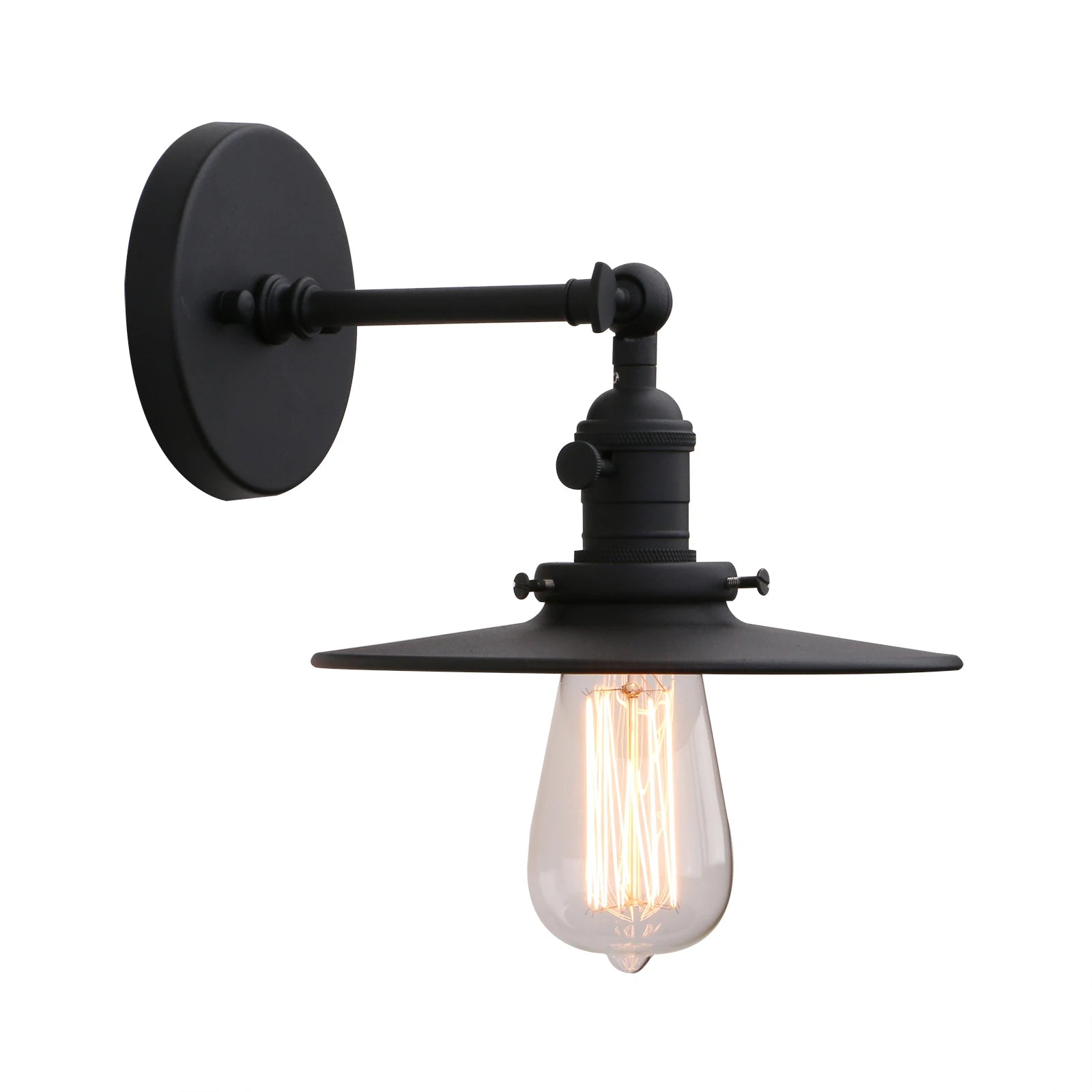 Industrial Wall Sconce 1-Light Antique Finished Wall Light Fixture with 7.87 Inches Crafted Canopy and ON/Off Button