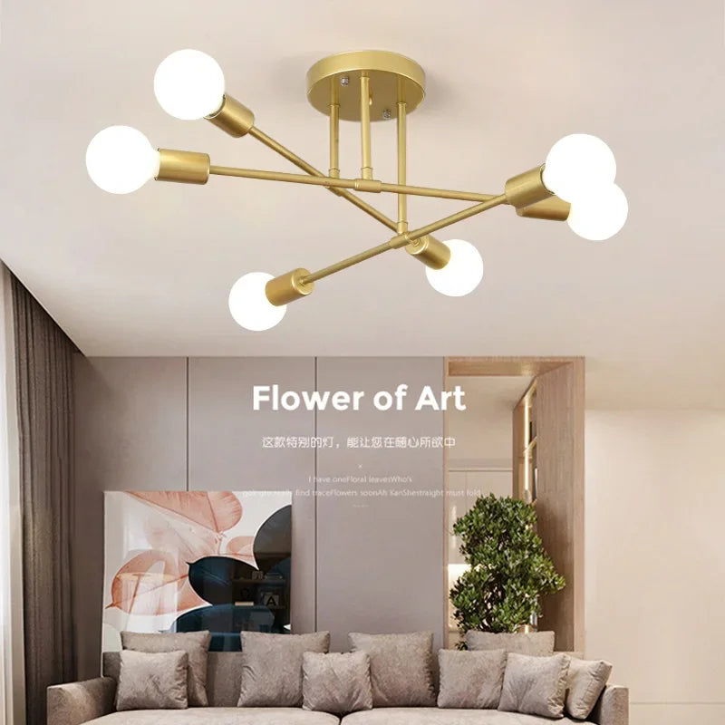 Modern Pendant Lamp For Living Dining Room Bedroom Multihead Chandelier E27 Lighting Fixture Luster Vintage indooor Hanging lamp