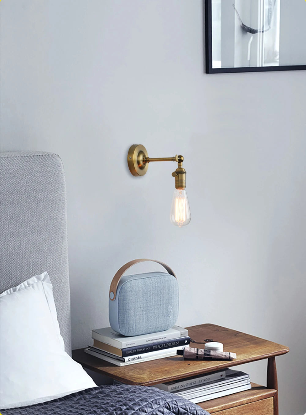 Minimalist Single Socket 1- Light Wall Sconce Lighting with On/Off Switch Rotate 180 degrees