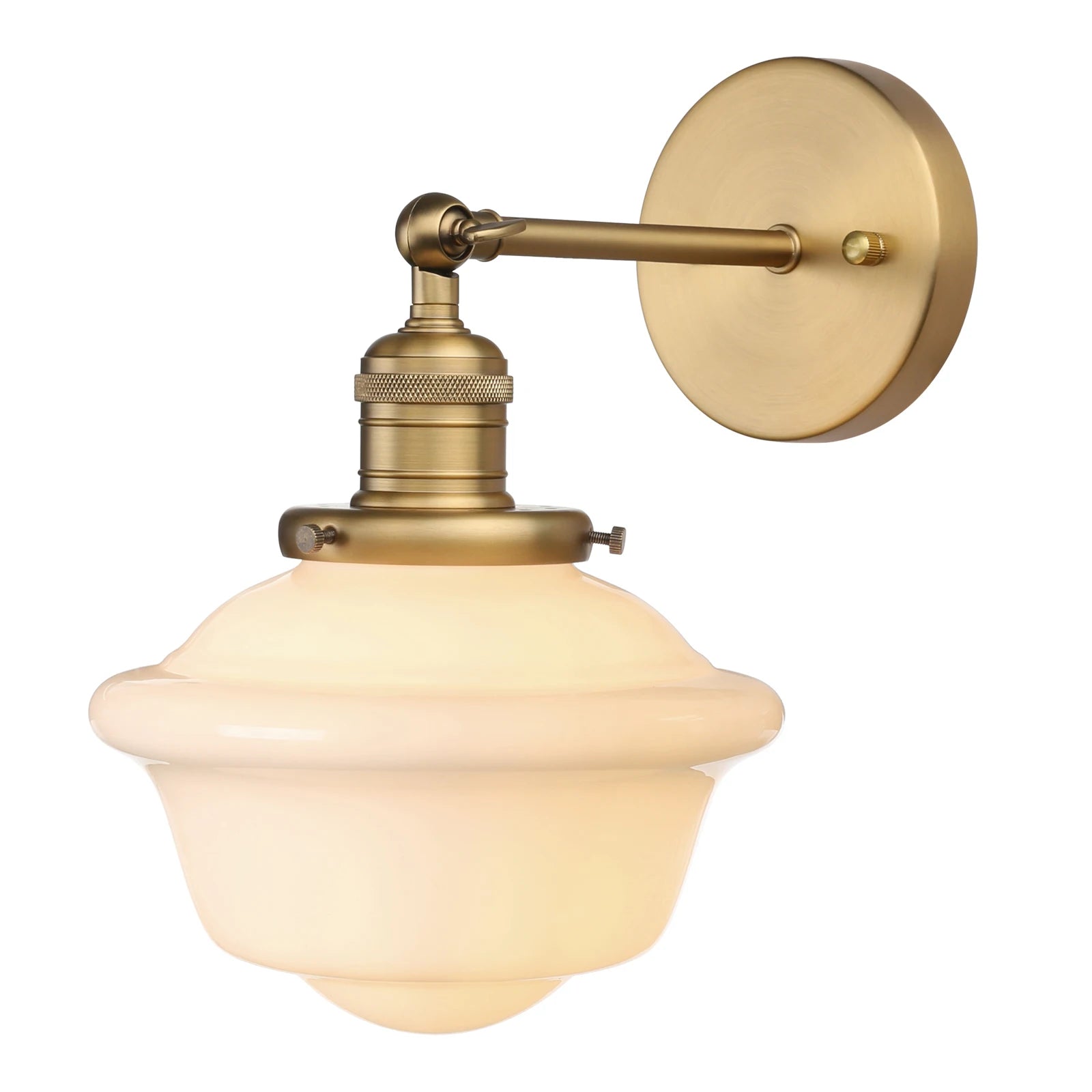 Vintage Wall Sconce Lamp with Milk White Glass Shade, Rustic Style Bathroom Wall Vanity  for Living Room Bedroom Kitchen