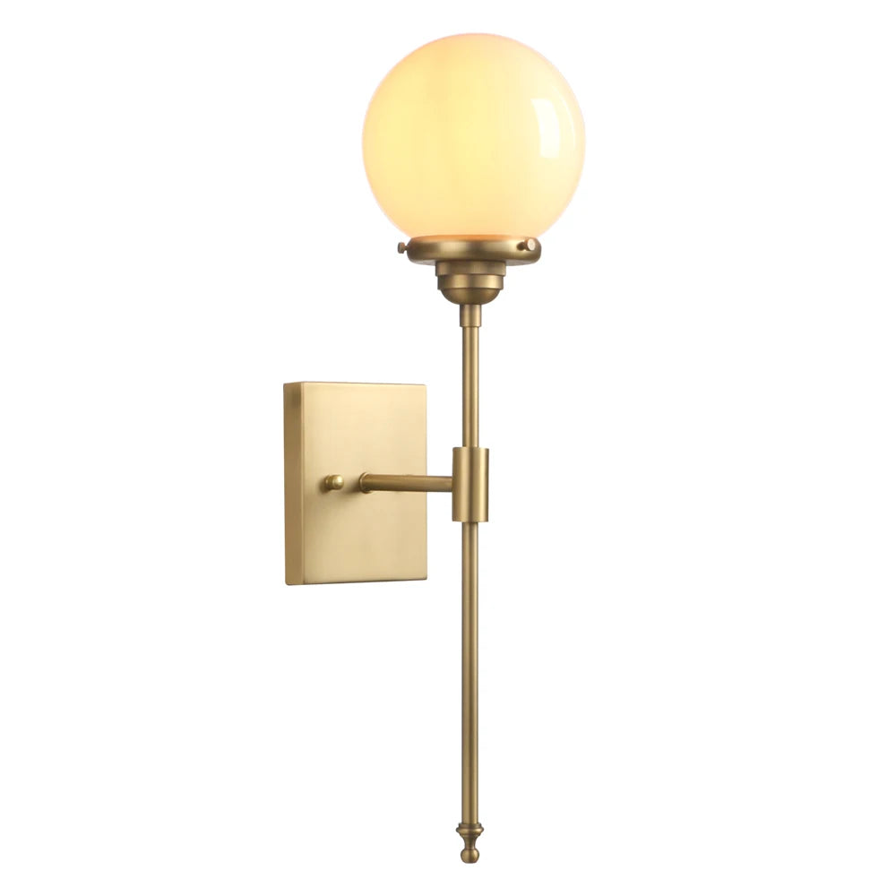 Modern Bathroom Mirror Vanity Light with Milk White Glass Globe Shade ，Wall Sconce for Bedroom Living Room Hallway