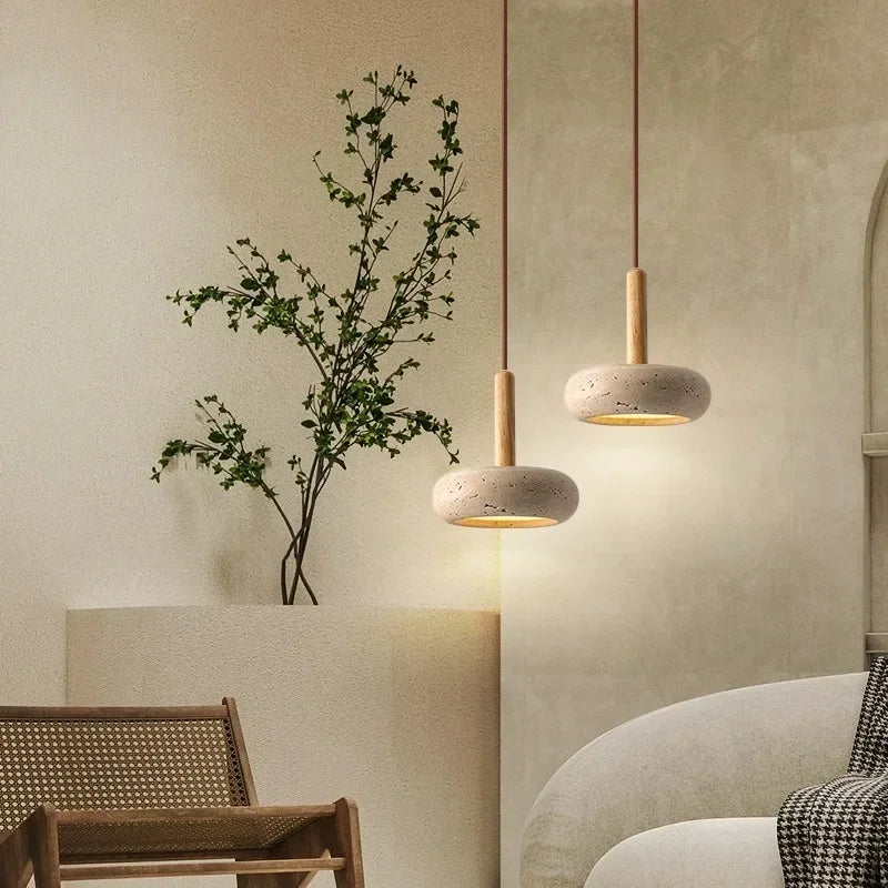 Small Bedside Pendant Light Travertine Bar Home Decoration Creative Stone Lighting Indoor Lamp Light for Living Room Bedroom